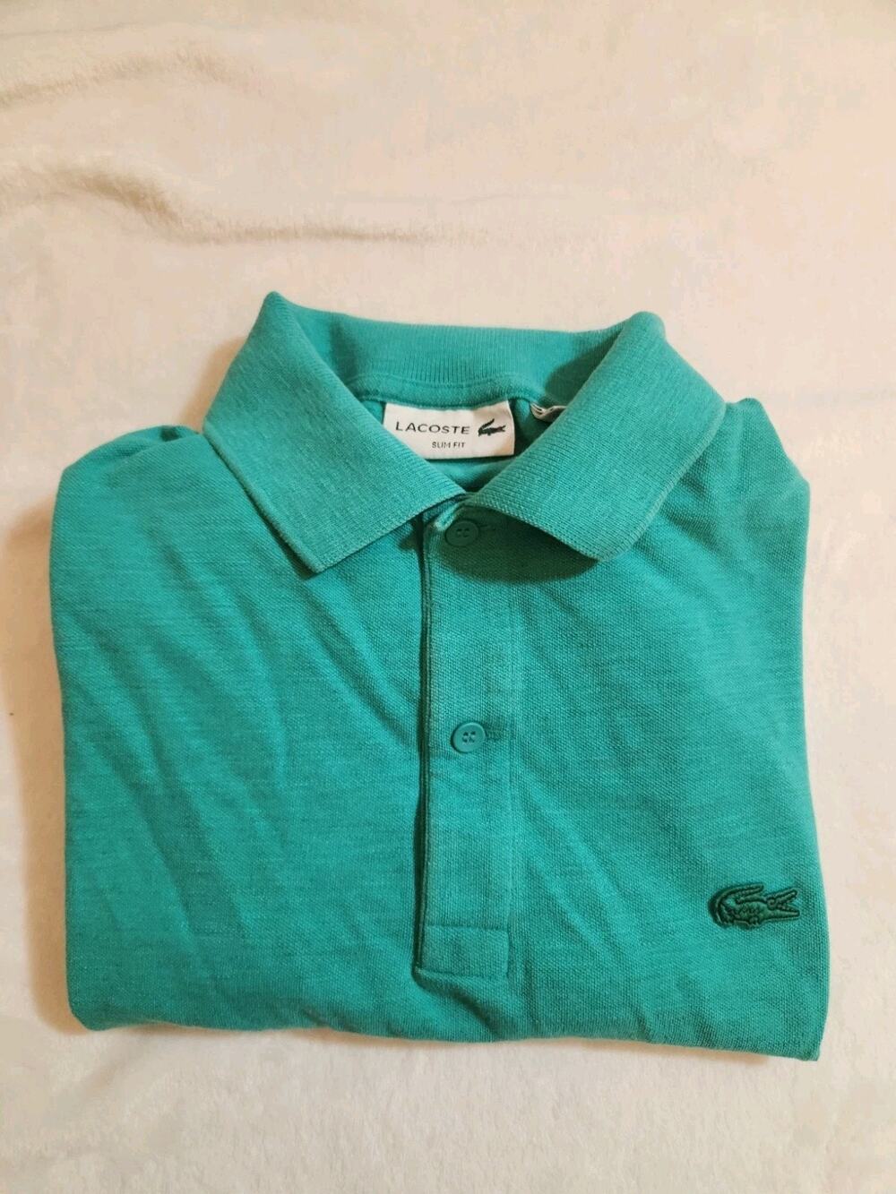 Lacoste Polo Shirt Mens Small 3 Green Slim Fit Short Sleeve Golf Crocodile